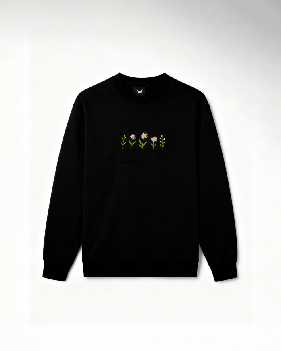 Black Embroidered Sweatshirt