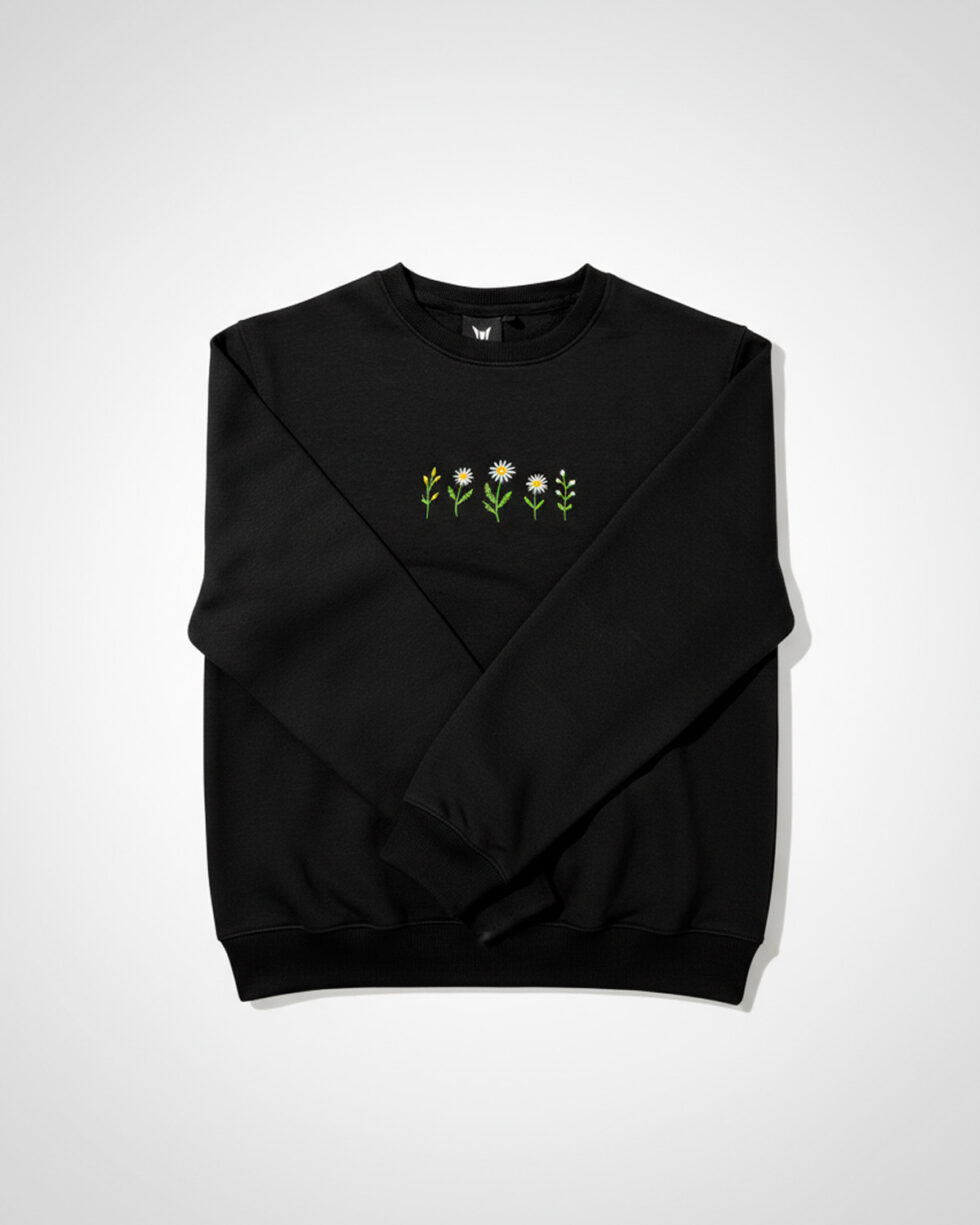 Black Embroidered Sweatshirt