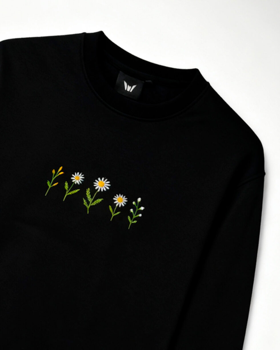 Black Embroidered Sweatshirt