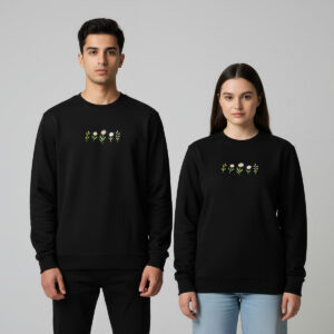 Black Embroidered Sweatshirt