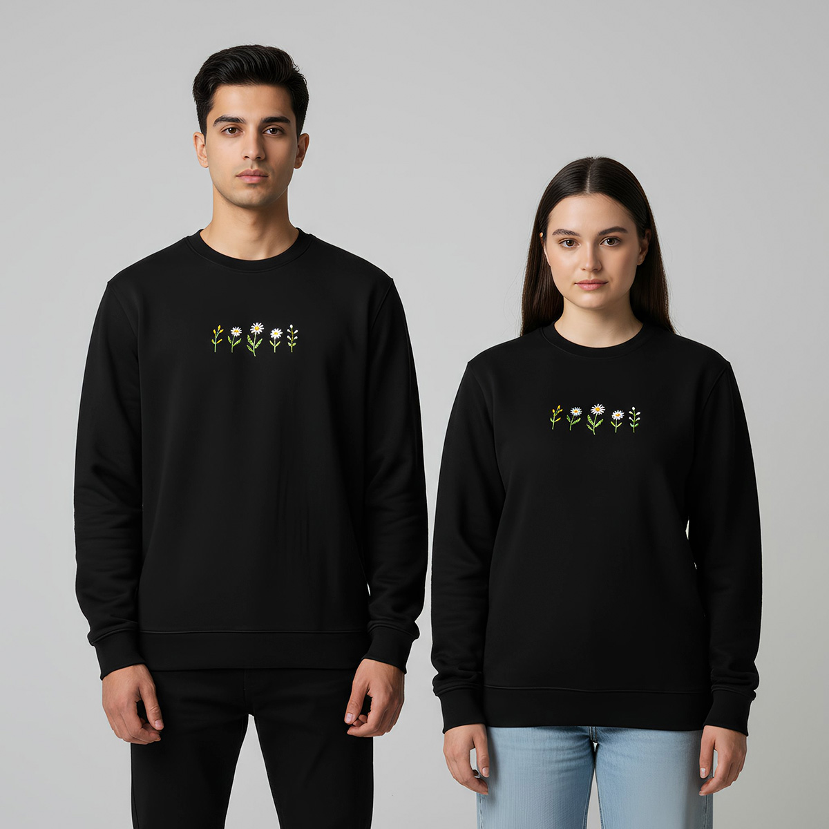 Black Embroidered Sweatshirt