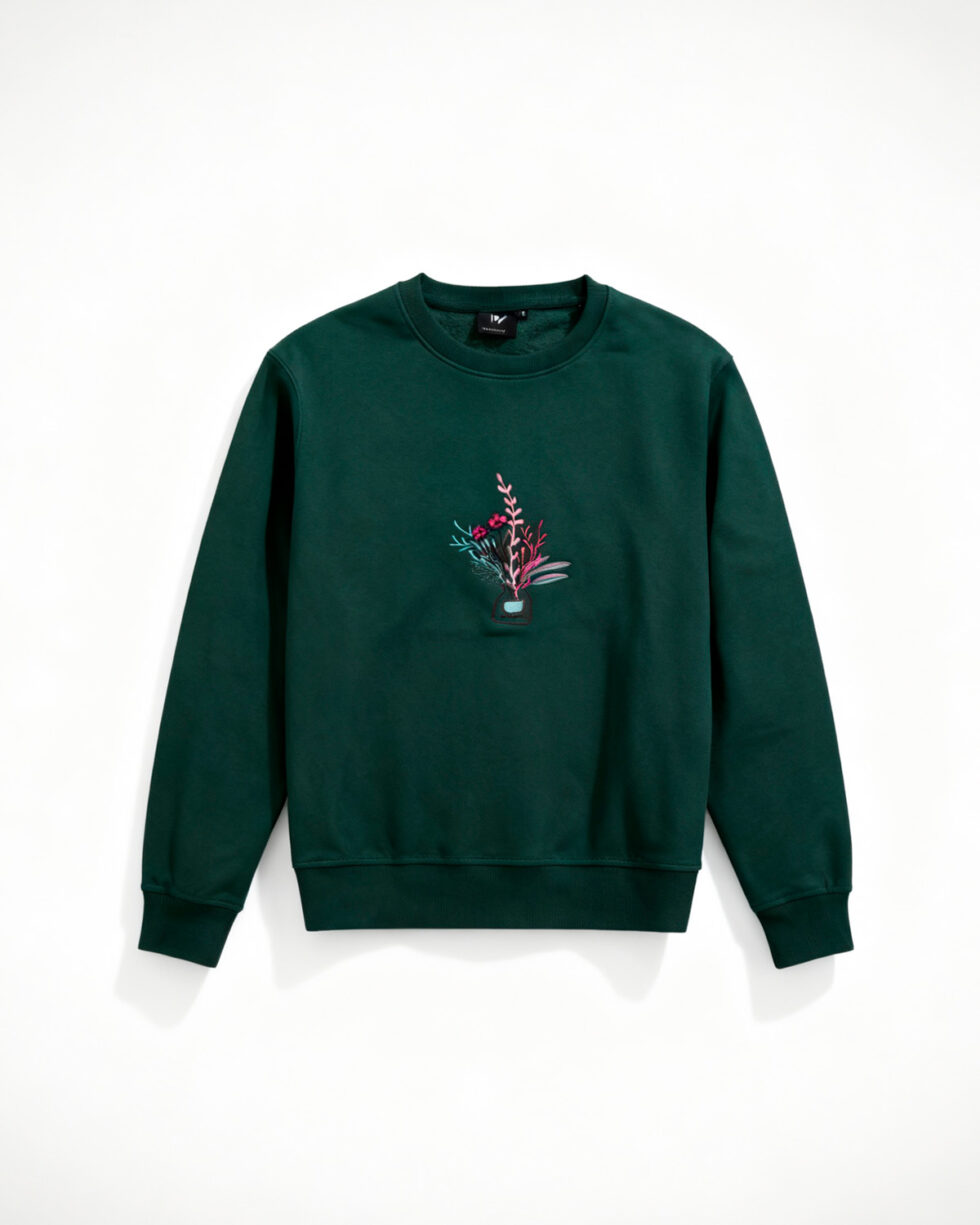 Green Embroidered Sweatshirt