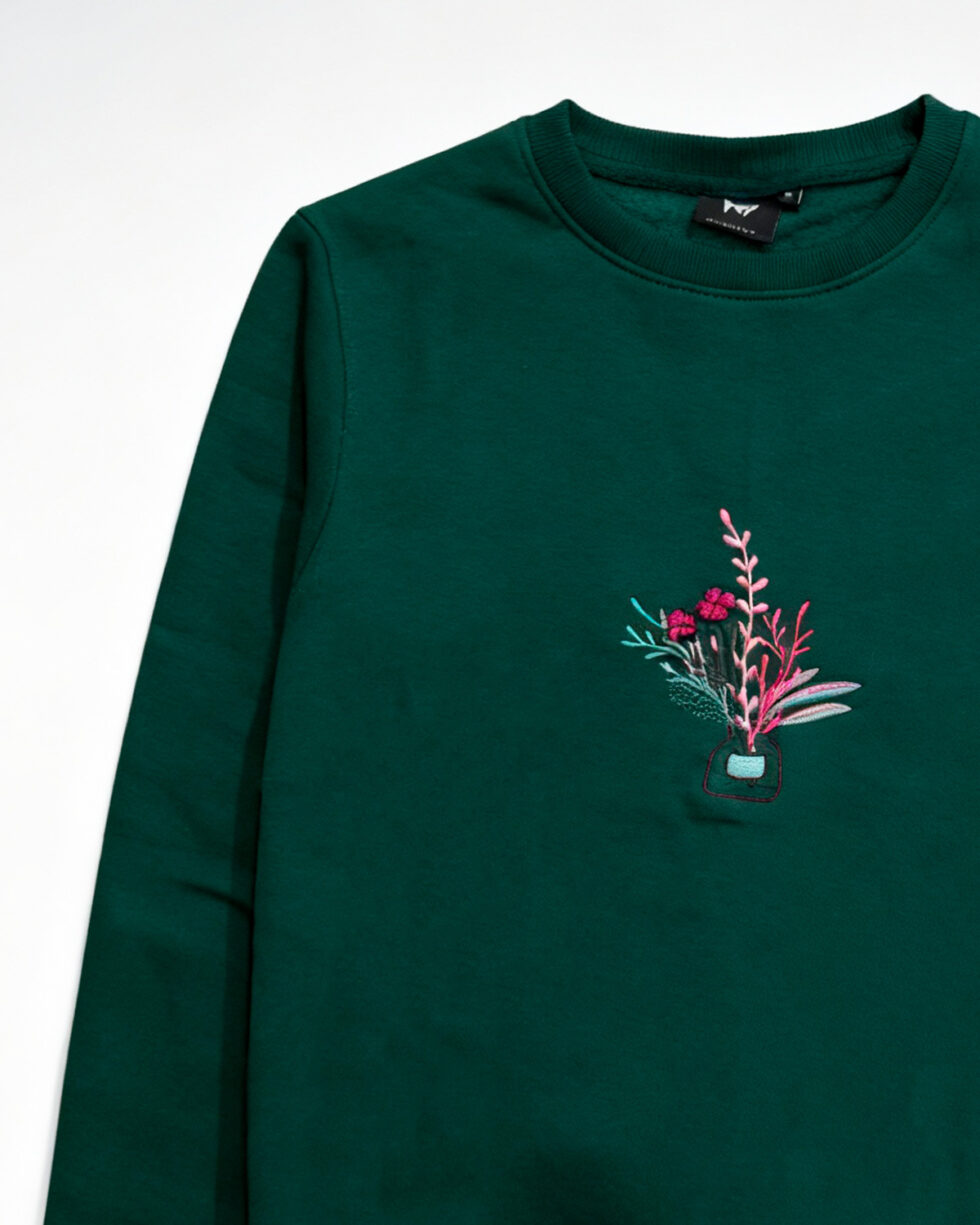 Green Embroidered Sweatshirt