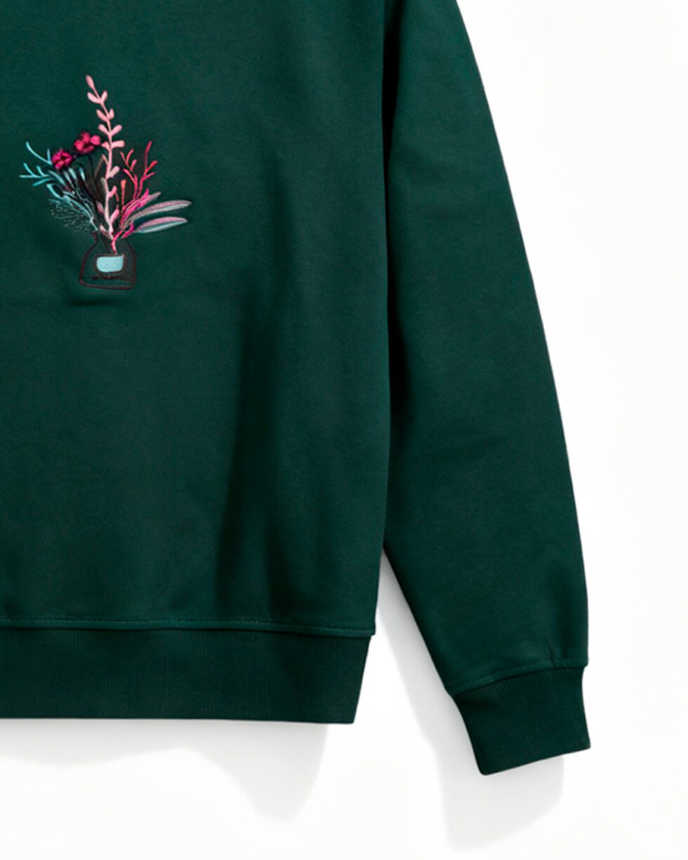 Green Embroidered Sweatshirt