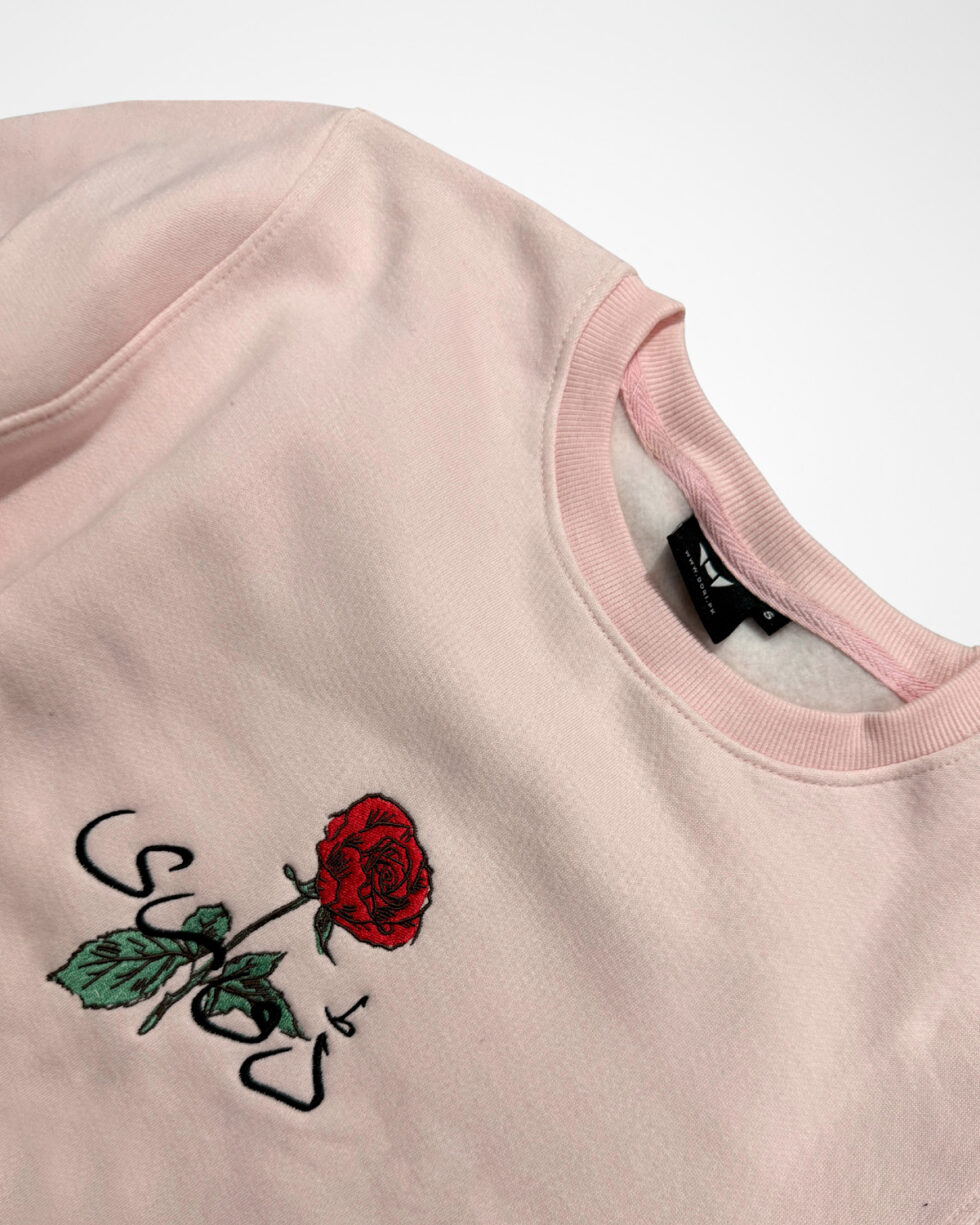 Pink Embroidered Sweatshirt