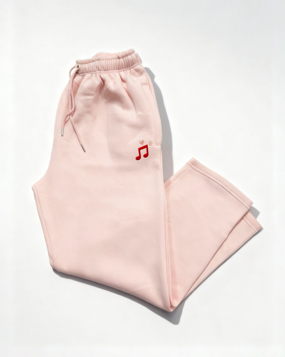 Pink Embroidered Fleece Trouser