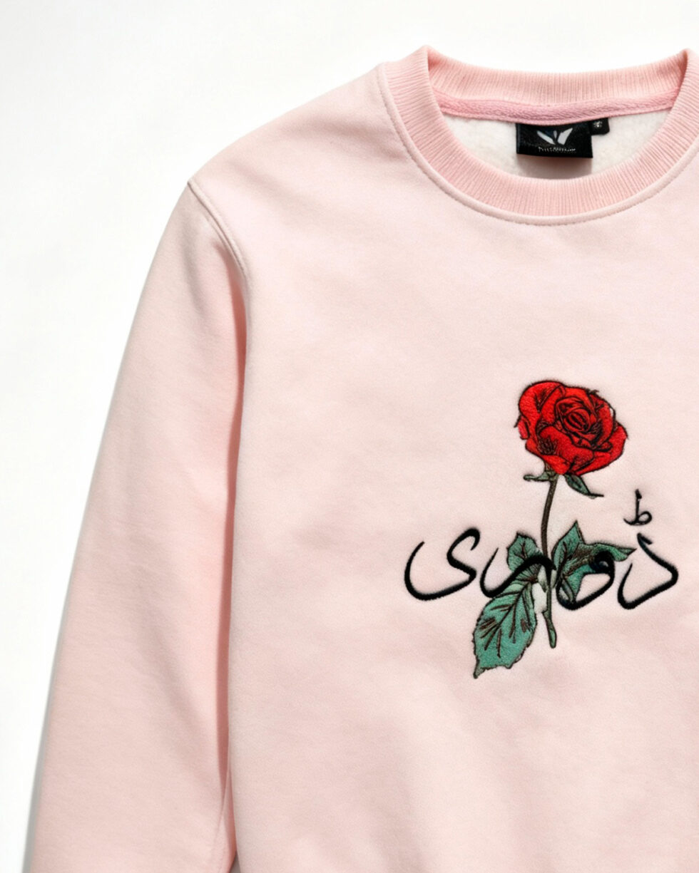Pink Embroidered Sweatshirt