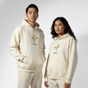 DORI - Cream Floral Embroidered Hoodie